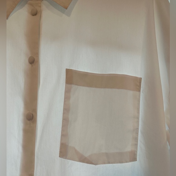 LAUNDRY by Shelli Segal oversized white button-down blouse - Picture 4 of 16
